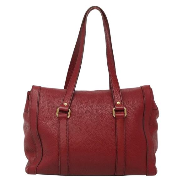 PRADA Tote Bag Leather Red Gold - Picture 3 of 12